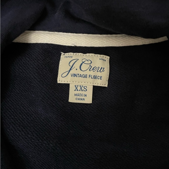 J Crew Vintage Fleece 1/2 Zip With Front Pocket Navy Blue XXS Fleece - Picture 3 of 6